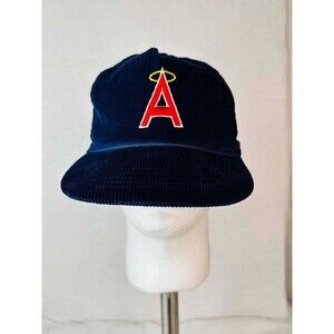 Los Angeles Angels Unisex Navy Blue Corduroy Coca Cola Snapback Hat Cap One Size